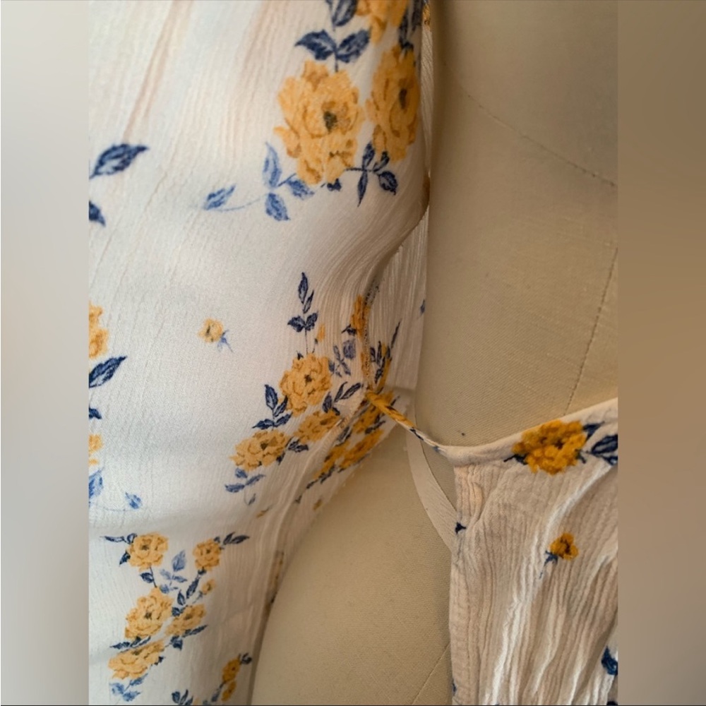 Vintage Crinkled Fabric Floral Patterned Wrap Dress size 14 fits like a 12 EUC - Picture 7 of 10